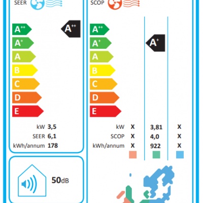 Nástěnná splitová klimatizace ATY 356 DC (3,5 kW)