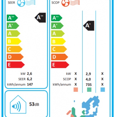 Nástěnná splitová klimatizace SKW 261 DC (2,6 kW)