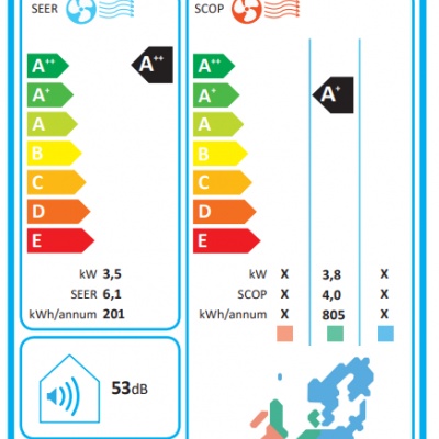 Nástěnná splitová klimatizace SKW 351 DC (3,5 kW)